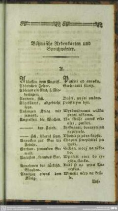 Böhmische Redensarten und Sprichwörter