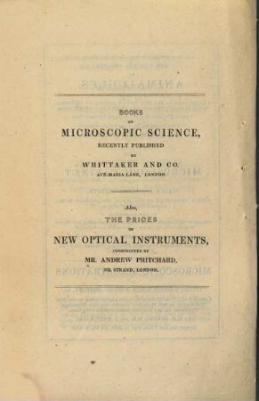 Optical instruments, constructed by A. Pritchard, 263, Strand