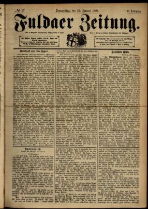 Ausgabe vom Donnerstag, den 22. Januar 1891.