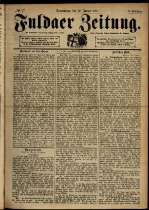 Ausgabe vom Donnerstag, den 22. Januar 1891.