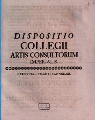 Dispositio Collegii Artis Consultorum Imperialis