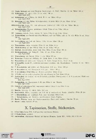 Tapisserien, Stoffe, Stickereien (Nr. 581-621)