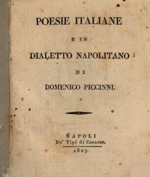 Poesie italiane e in dialetto napolitano