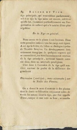 De la Tige en général.