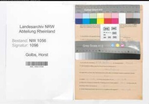 Entnazifizierung Horst Golbs , geb. 05.05.1919 (Heizer)