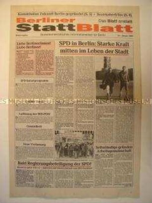 Wahlzeitung der Ost-Berliner SPD zur Volkskammerwahl am 18. März 1990