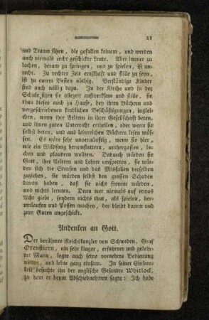 Andenken an Gott.