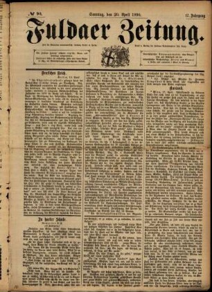Ausgabe vom Sonntag, den 20. April 1890.