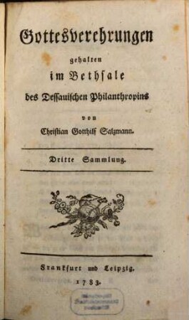 Gottesverehrungen : gehalten im Betsale des Dessauischen Philanthropins, 3