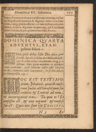 Dominica Quarta Adventus, Evangelium Iohan. 1.