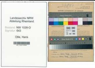 Entnazifizierung Hans Otte , geb. 09.12.1889 (Werkmeister)