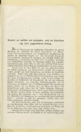 Vorwort zur zwölften und dreizehnten, nach den Lehrplänen von 1901 umgearbeiteten Auflage