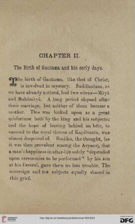Chapter II: The birth of Gautama and his early days