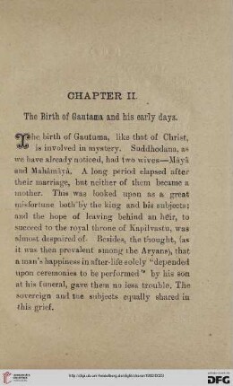 Chapter II: The birth of Gautama and his early days