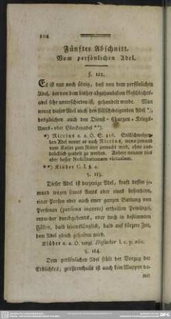 Fünfter Abschnitt. Vom persönlichen Adel
