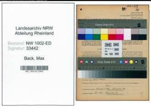 Entnazifizierung Max Back, geb. 03.04.1896 (Studienrat)