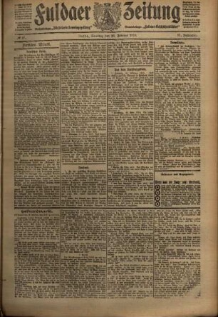 Dritte Ausgabe vom Samstag, den 26. Februar 1910.