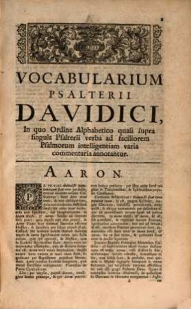 Vocabularium Psalterii Davidici