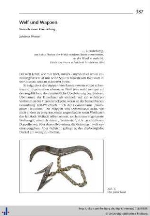 Wolf und Wappen. Versuch einer Klarstellung.