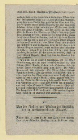 XIII. Von den Rechten und Pflichten der Unterthanen in wohleingerichteten Staaten