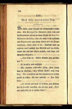XXII. Was sehr unerwartet kam.