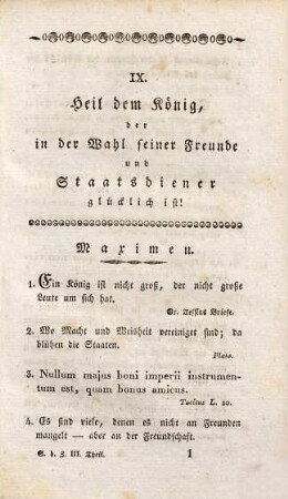 Die Sibylle der Zeit aus der Vorzeit oder politische Grundsätze durch die Geschichte bewähret : nebst einer Abhandlung über die politische Divination, 3