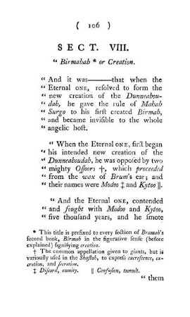 Sect. VIII. Birmabah * or Creation.