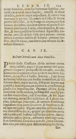 Cap. IX. Bellum Parthicum duce Ventidio