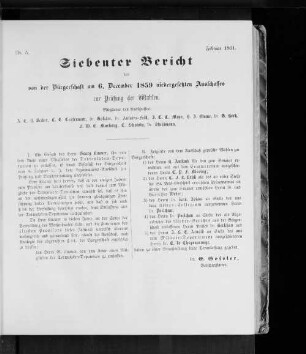 Nr. 5. Siebenter Bericht des von der Bürgerschaft am 06. December 1859 niedergesetzten Ausschusses zur Prüfung der Wahlen. Februar 1861