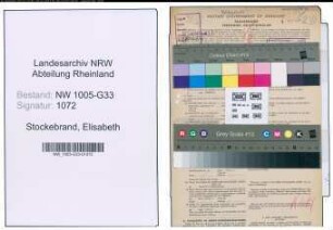 Entnazifizierung Elisabeth Stockebrand , geb. 13.10.1889 (Lehrerin)