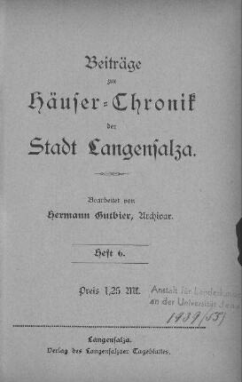1916: Adressbücher Thüringer Städte : Bad Langensalza