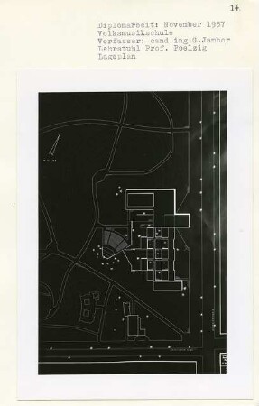 Volksmusikschule, Berlin-Gesundbrunnen (Diplomarbeit bei Peter Poelzig): Lageplan 1:500