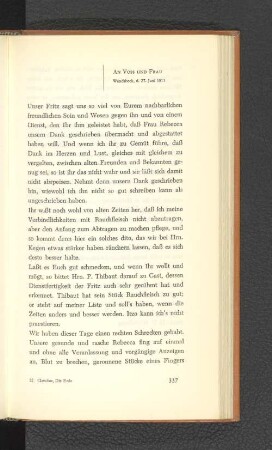 An Voss und Frau Wandsbeck, den 27. Juni 1811