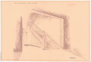 Haus Darré, Berlin-Dahlem Umbau: Treppe perpektivische Ansicht