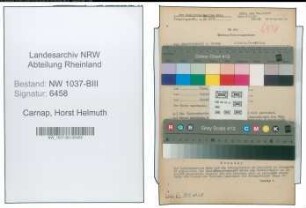 Entnazifizierung Horst Helmuth Von Carnap , geb. 11.12.1902 (Gaertner)