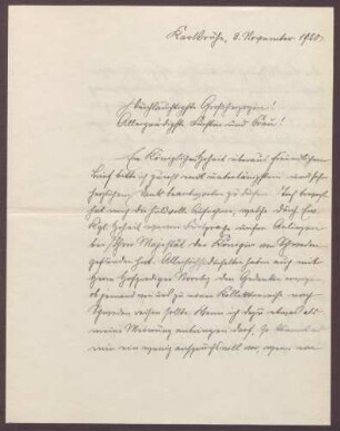Schreiben von Friedrich Katz an die Großherzogin Luise; Kollektenreise nach Schweden