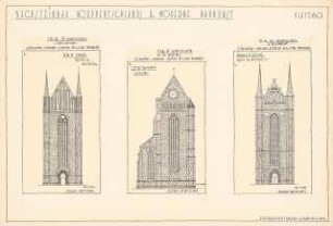 Backsteinbau Norddeutschlands und moderne Baukunst Baukategorien: Blatt 60: Sakralbau. Ansichten Giebelwände Schwerin, Doberan, Wismar