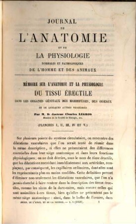 Journal de l'anatomie et de la physiologie normales et pathologiques de l'homme et des animaux. 5. 1868