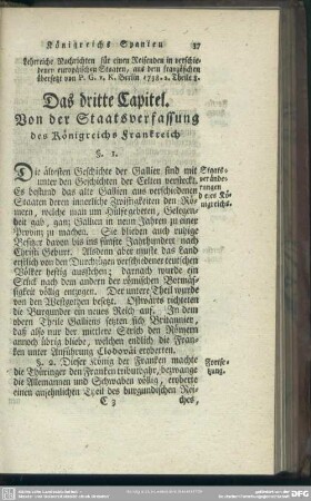 Das dritte Capitel. Von der Staatsverfassung des Königreichs Frankreich