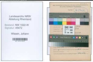 Entnazifizierung Johann Wissen , geb. 28.06.1897 (Polizeibeamter)