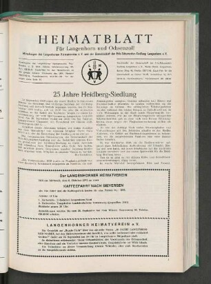 25 Jahre Heidberg-Siedlung