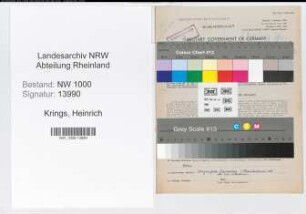 Entnazifizierung Heinrich Krings, geb. 20.06.1893 (Landwirt)