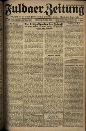 Erste Ausgabe vom Mittwoch, den 21. Mai 1930.