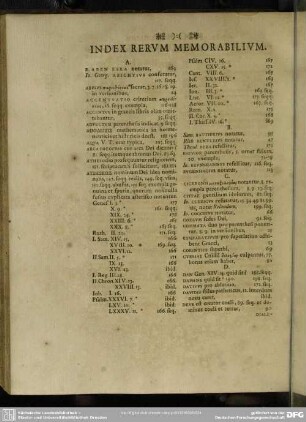Index Rerum Memorabilium