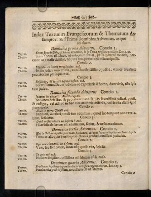 B1v-C4r, Index Textuum Evangelicorum & Thematum