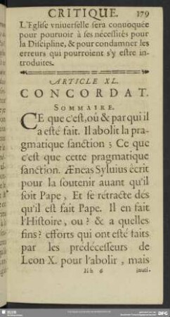 Article XL. Concordat