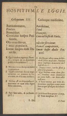 Hospitium. Colloquium III.
