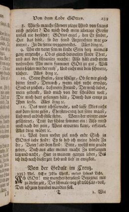 289-309, Von der Gedult im Creuz
