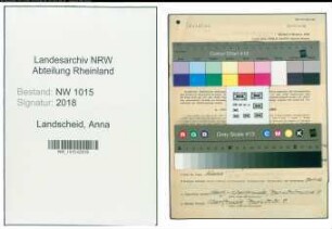 Entnazifizierung Anna Landscheid , geb. 18.08.1910 (Studienassessorin)
