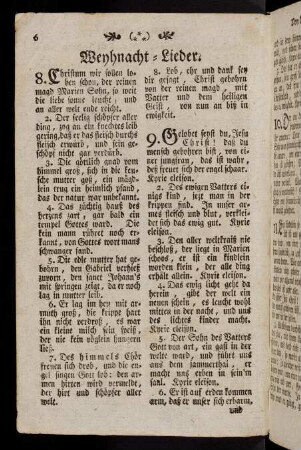 6-16, Weyhnacht-Lieder (8-25)
